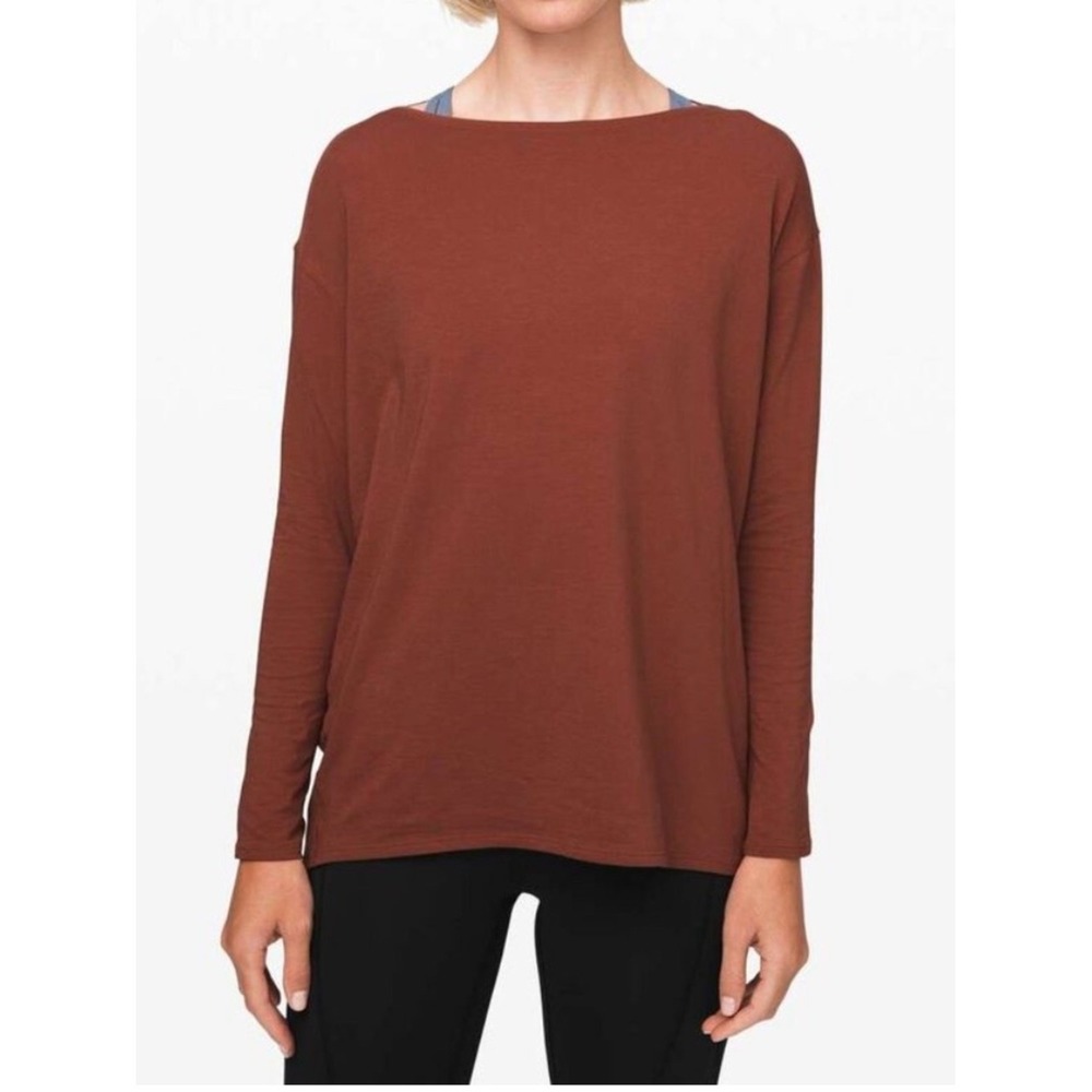 Lululemon Terracotta Back in Action Long Sleeve Top 10 Elevated Layer Sporty